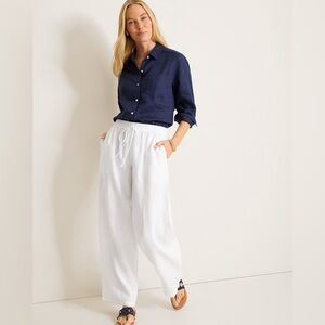 Tommy Bahama White Two Palms High-Rise Linen Easy Pants